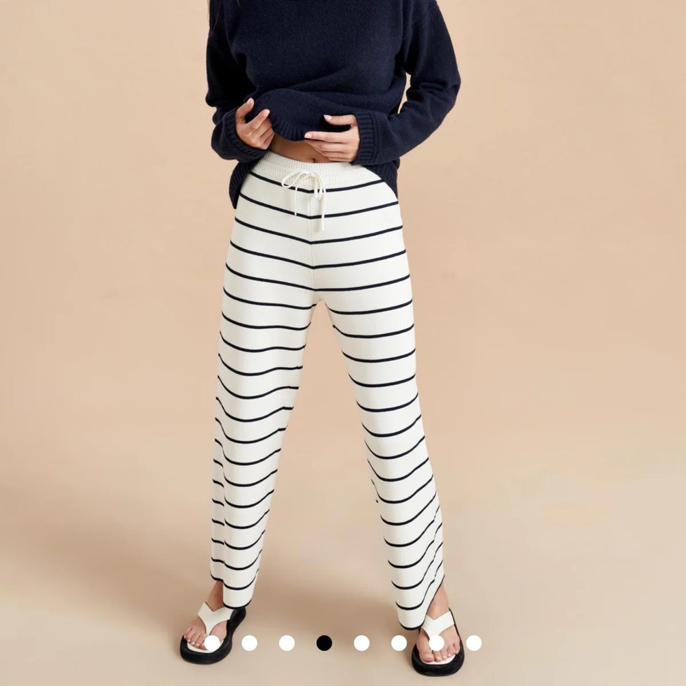 La Ligne Leo Pant Cream/Navy Striped